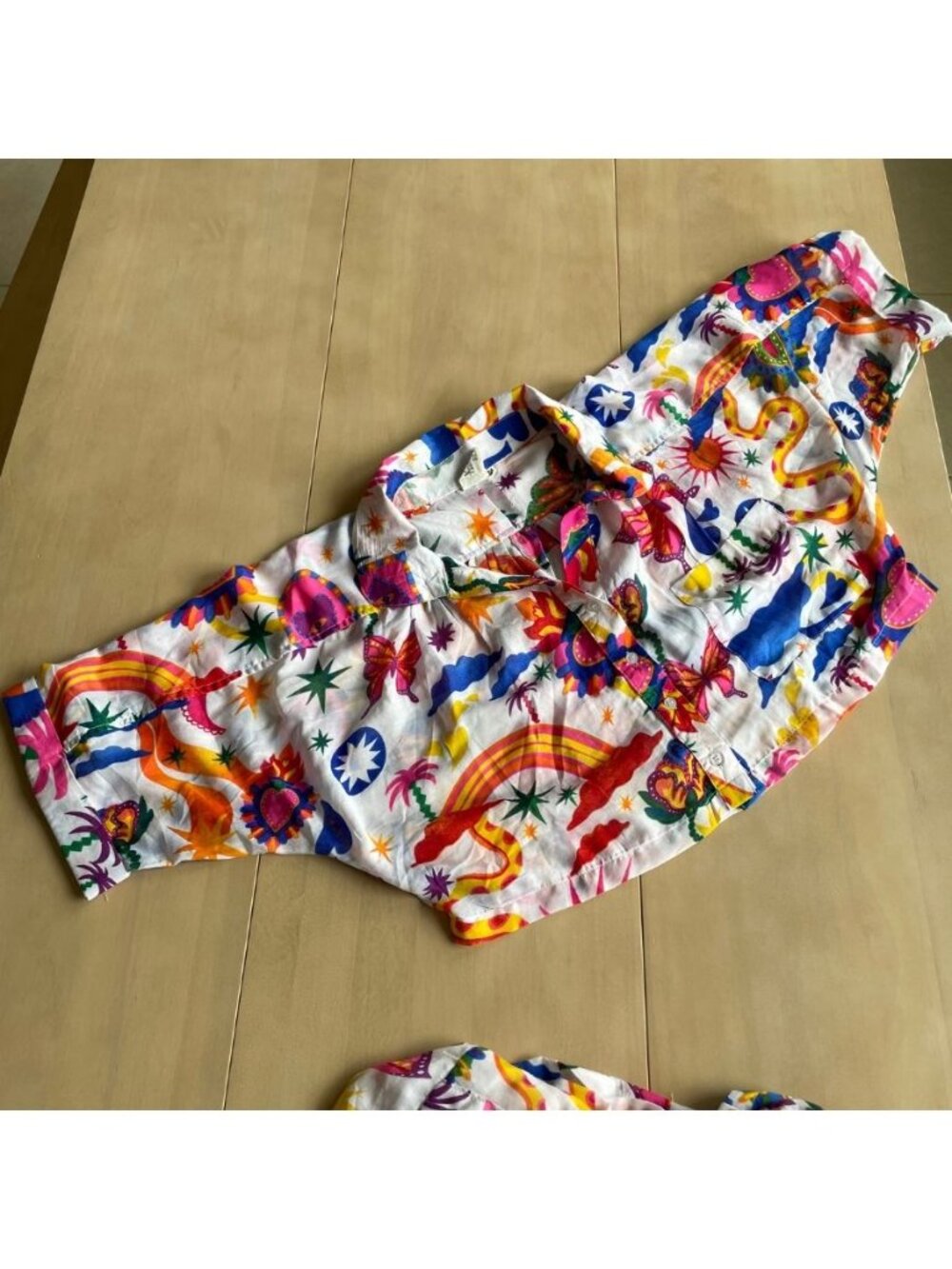 Entire Closet $5! Violet Sky Matching Two Piece Shorts & Crop Button Down Shirt - Picture 3 of 15
